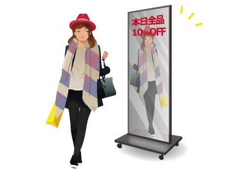 StellarSign活用シーン6:鏡で情報表示